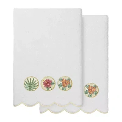 Linum Home Textiles Maui Scallop 2-pc. Quick Dry Bath Towel Set In White