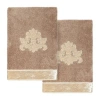 Linum Home Textiles May 2-pc. Embellished Hand Towel In Brown