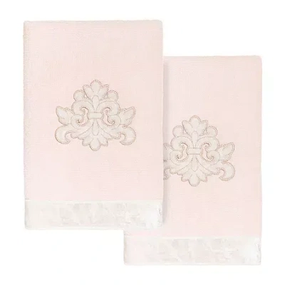 Linum Home Textiles May 2-pc. Embellished Hand Towel In Pink