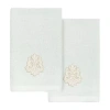 Linum Home Textiles May Embellished 2-pc. Embellished Fingertip Towel In Blue