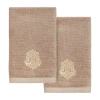 Linum Home Textiles May Embellished 2-pc. Embellished Fingertip Towel In Brown