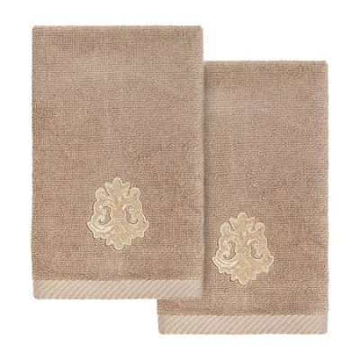 Linum Home Textiles May Embellished 2-pc. Embellished Fingertip Towel In Brown