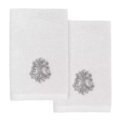 Linum Home Textiles May Embellished 2-pc. Embellished Fingertip Towel In White
