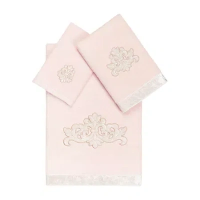 Linum Home Textiles May Embellished 3-pc. Bath Towel Set In Pink