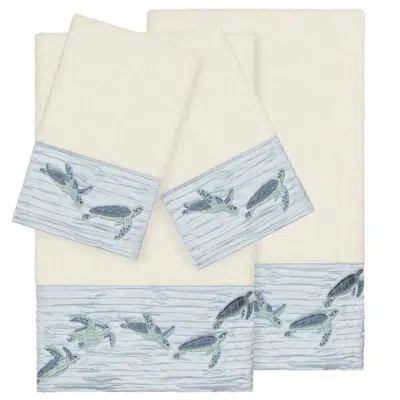 Linum Home Textiles Mia 4 Piece Turkish Cotton Towel Set In Cream