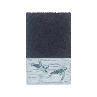 Linum Home Textiles Mia Embellished Hand Towel In Blue