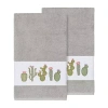Linum Home Textiles Mila 2-pc. Embellished Floral Bath Towel In Gray