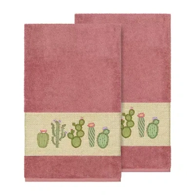 Linum Home Textiles Mila 2-pc. Embellished Floral Bath Towel In Pink