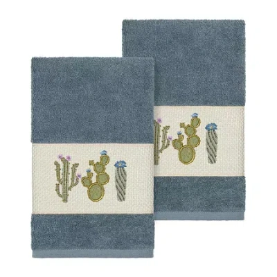 Linum Home Textiles Mila 2-pc. Embellished Hand Towel In Blue