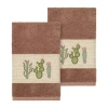 Linum Home Textiles Mila 2-pc. Embellished Hand Towel In Brown