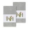 Linum Home Textiles Mila 2-pc. Embellished Hand Towel In Gray