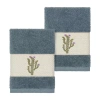 Linum Home Textiles Mila Embellished 2-pc. Embellished Washcloth In Blue