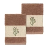 Linum Home Textiles Mila Embellished 2-pc. Embellished Washcloth In Brown