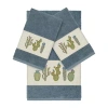 Linum Home Textiles Mila Embellished 3-pc. Bath Towel Set In Blue