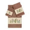 Linum Home Textiles Mila Embellished 3-pc. Bath Towel Set In Brown