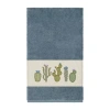 Linum Home Textiles Mila Embellished Embellished Floral Bath Towel In Blue