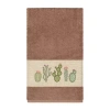 Linum Home Textiles Mila Embellished Embellished Floral Bath Towel In Brown