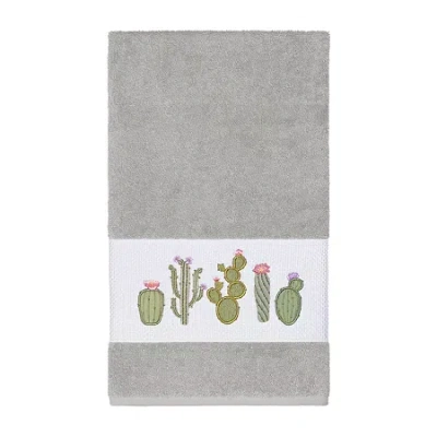 Linum Home Textiles Mila Embellished Embellished Floral Bath Towel In Gray