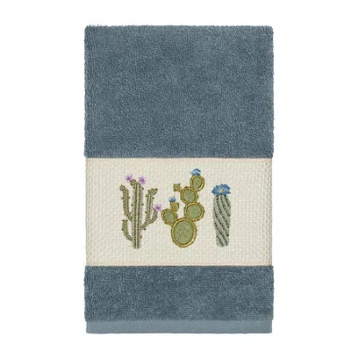 Linum Home Textiles Mila Embellished Embellished Hand Towel In Blue