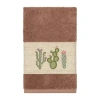 Linum Home Textiles Mila Embellished Embellished Hand Towel In Brown