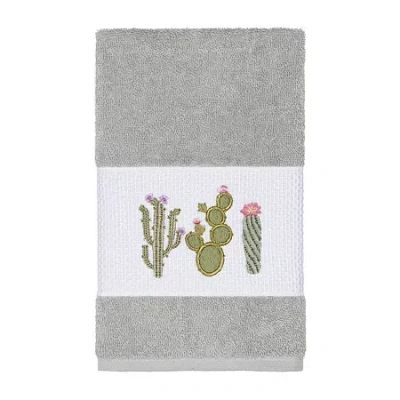 Linum Home Textiles Mila Embellished Embellished Hand Towel In Gray