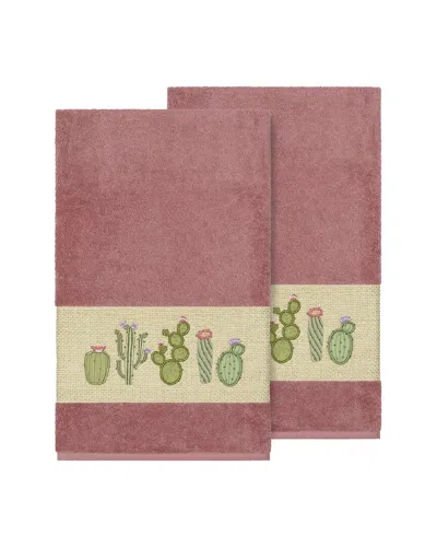 Linum Home Textiles Mila Turkish Cotton 2pc Embellished Bath Towel Set