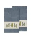 Linum Home Textiles Mila Turkish Cotton 2pc Embellished Bath Towel Set