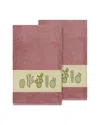 Linum Home Textiles Mila Turkish Cotton 2pc Embellished Bath Towel Set