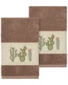 Linum Home Textiles Mila Turkish Cotton 2pc Embellished Hand Towel Set