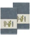 Linum Home Textiles Mila Turkish Cotton 2pc Embellished Hand Towel Set