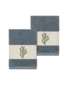 Linum Home Textiles Mila Turkish Cotton 2pc Embellished Washcloth Set