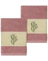 Linum Home Textiles Mila Turkish Cotton 2pc Embellished Washcloth Set