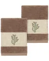 Linum Home Textiles Mila Turkish Cotton 2pc Embellished Washcloth Set
