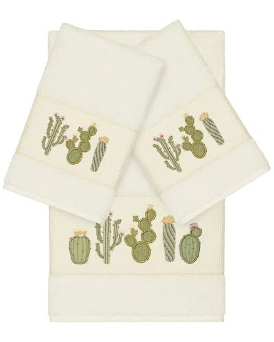 Linum Home Textiles Mila Turkish Cotton 3pc Embellished Towel Set