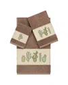 Linum Home Textiles Mila Turkish Cotton 3pc Embellished Towel Set