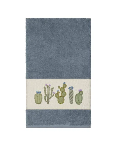 Linum Home Textiles Mila Turkish Cotton Embellished Bath Towel In Blue