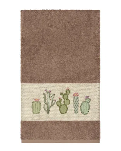Linum Home Textiles Mila Turkish Cotton Embellished Bath Towel In Black