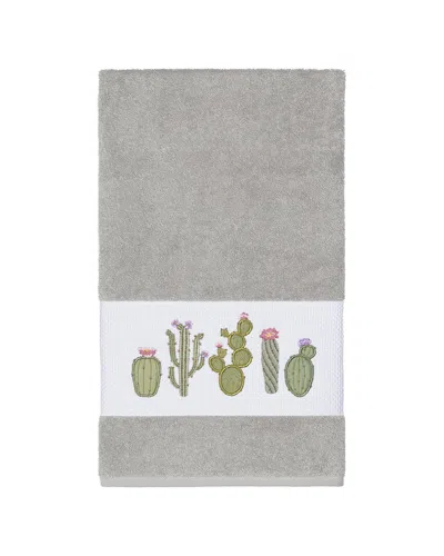 Linum Home Textiles Mila Turkish Cotton Embellished Bath Towel In Black