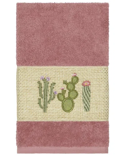 Linum Home Textiles Mila Turkish Cotton Embellished Hand Towel In Gray