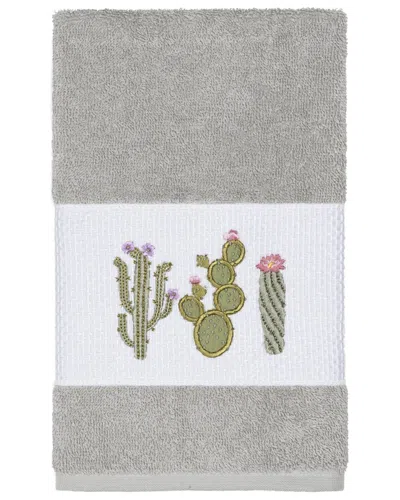 Linum Home Textiles Mila Turkish Cotton Embellished Hand Towel In Brown