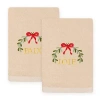 Linum Home Textiles Mistletoe Paixjoie Embroidered 2-pc. Hand Towel In Brown