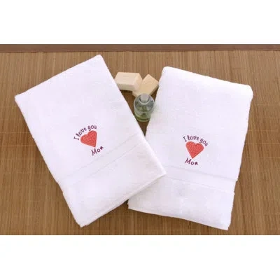 Linum Home Textiles Mom&dad 2 Piece 100% Cotton Hand Towel Set