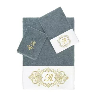 Linum Home Textiles Monica Gold 3-pc. Bath Towel Set In Blue