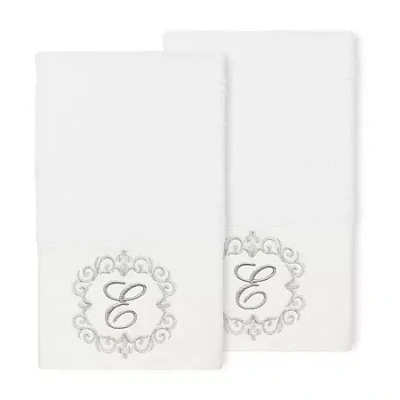 Linum Home Textiles Monica Silver 2-pc. Embellished Hand Towel In White
