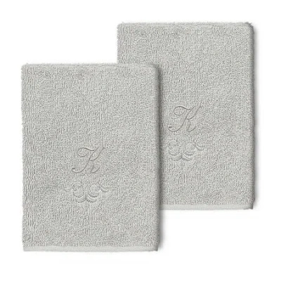 Linum Home Textiles Monica Silver 2-pc. Embellished Washcloth In Gray