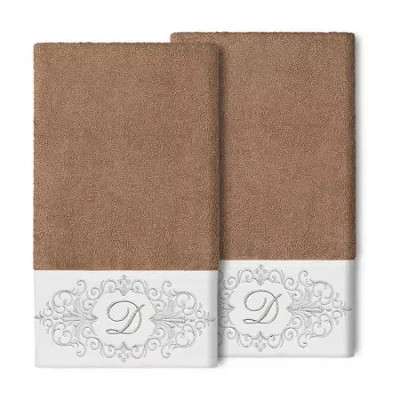 Linum Home Textiles Monica Silver Embellished 2-pc. Bath Towel Set In Brown