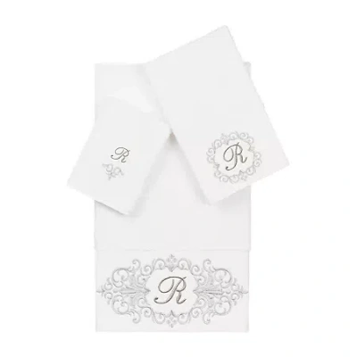 Linum Home Textiles Monica Silver Embellished 3-pc. Bath Towel Set In White