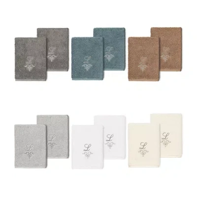 Linum Home Textiles Monica Silver\n 2-pc. Embellished Washcloth In Multi