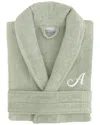 Linum Home Textiles Monogram Terry Bathrobe (a-z Linum Font) In Large/xl