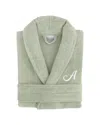 Linum Home Textiles Monogram Terry Bathrobe (a-z Linum Font) In Small/medium
